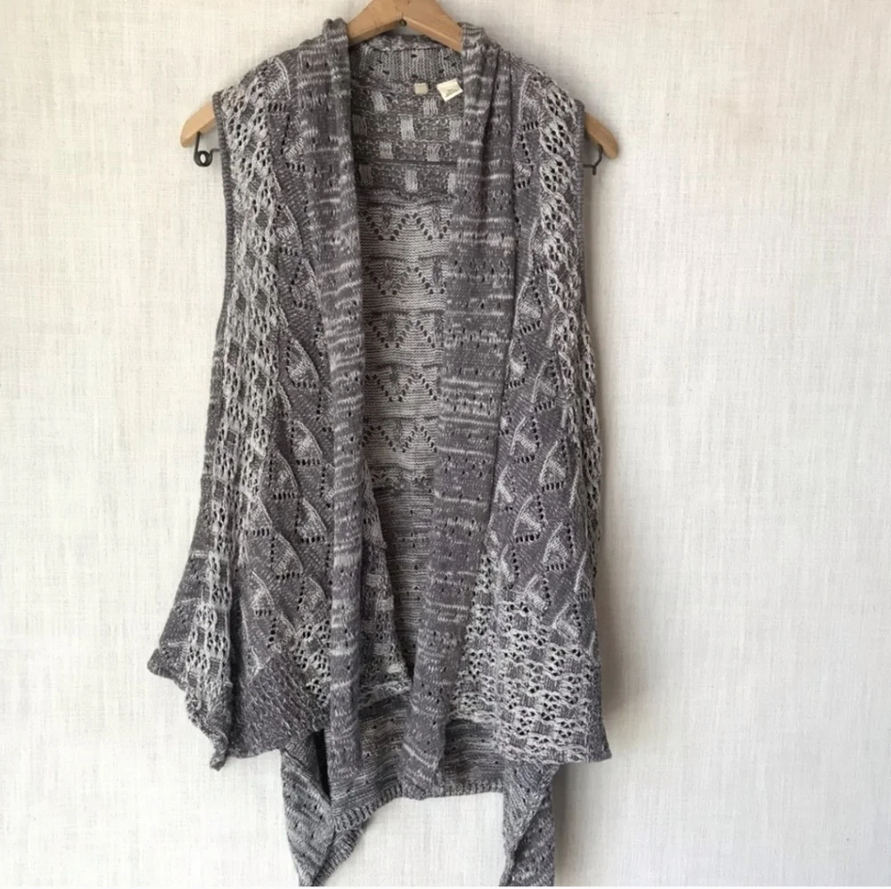 Anthropologie MOTH open cardigan sweater sleeveless gray size XS S MOTH